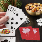 Karte mit rosa Herzen Spielkarten (In Situ)