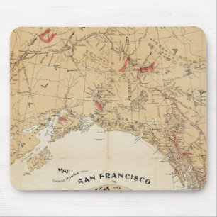 Karte mit Routen von San Francisco nach Alaska Mousepad