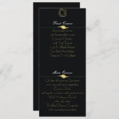 Karte mit schwarzem und goldenem Menü (Vorne/Hinten)