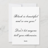 Karte mit schwarzer Historie (Rückseite)