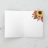 Karte mit Sonnenblume und Blättern zum Dankeschön (Innenseite)