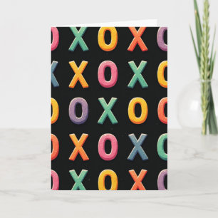 Karte mit spielerischem Xo-Muster