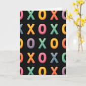 Karte mit spielerischem Xo-Muster (Gelbe Blume)