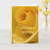 Karte - mit tiefstem Gelbrosen des Beileids mit Re (Gelbe Blume)