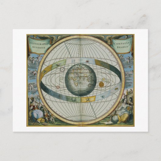 Karte mit Tycho Brahe's System of Planetary Orbi (Vorderseite)
