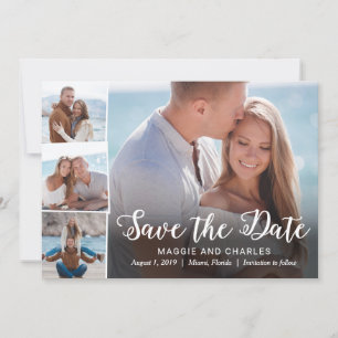 -Karte mit überschneideten Fotos Save The Date