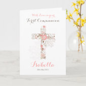 Karte mit weißem Blumenkreuz (Gelbe Blume)