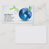 Karte mit Weltkugel für internationale Unternehmen (Vorne/Hinten)