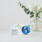 Karte mit Weltkugel für internationale Unternehmen (Stehend Vorderseite)