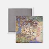 Karte Mitteleuropas Magnet (Vorderseite/Rückseite)