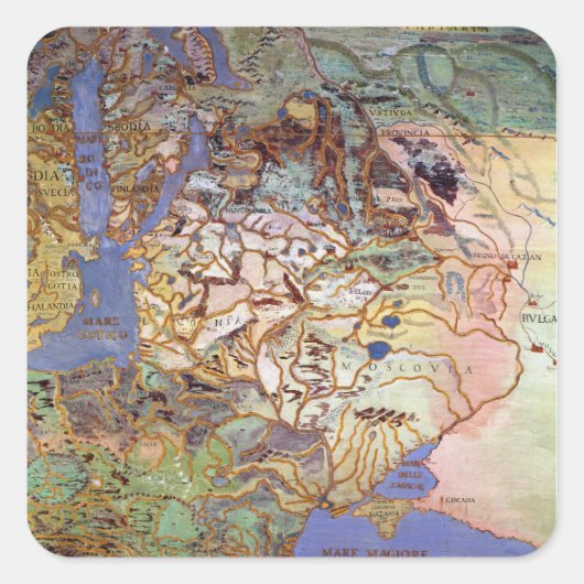 Karte Mitteleuropas Quadratischer Aufkleber (Vorderseite)