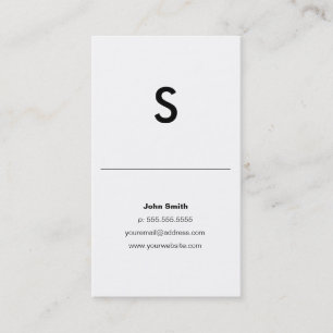 Karte Modern Plain Initial Personal or Company