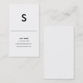 Karte Modern Plain Initial Personal or Company (Vorne/Hinten)