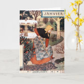 Karte: Monat Januar - Janvier Karte (Gelbe Blume)