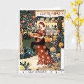 Karte: Monat September - September Karte (Gelbe Blume)