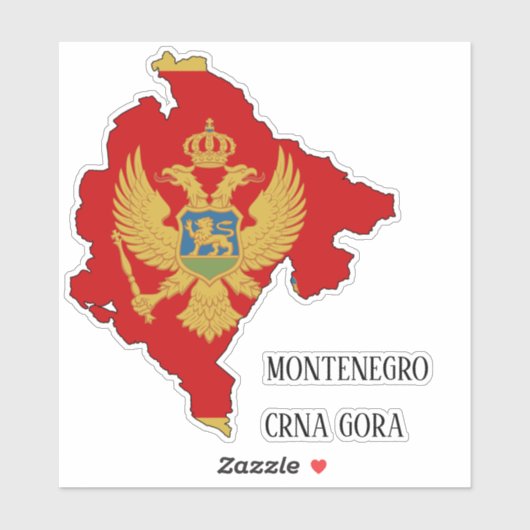 Karte Montenegro Aufkleber (Blatt)