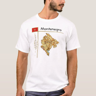 Karte Montenegro + Flagge + T - Shirt