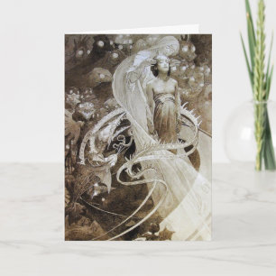 Karte: Mucha-Illustration aus Le Pater~ Feiertagskarte