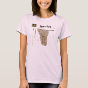Karte Namibia + Flagge + T - Shirt