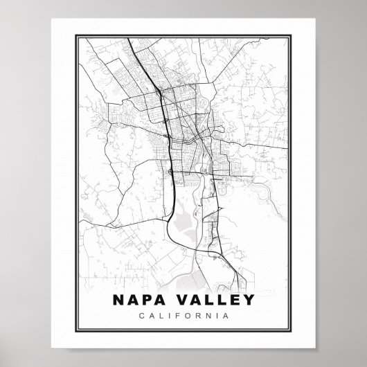 Karte Napa Valley Poster (Vorne)