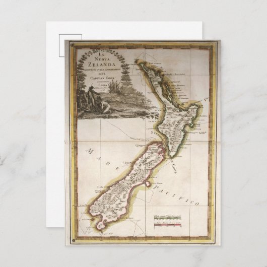 Karte Neuseelands (Vorne/Hinten)