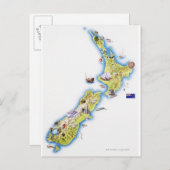 Karte Neuseelands (Vorne/Hinten)