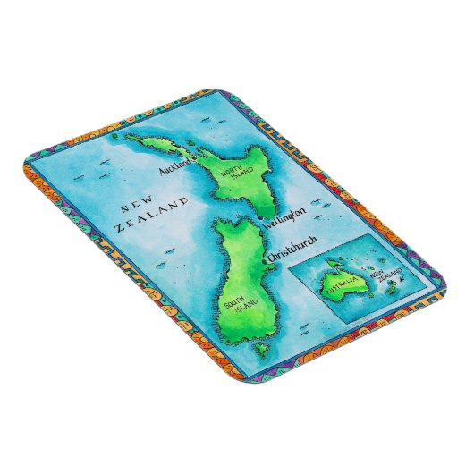 Karte Neuseelands Magnet (Rechte Seite)