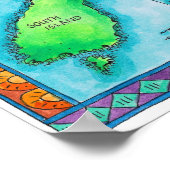 Karte Neuseelands Poster (Ecke)