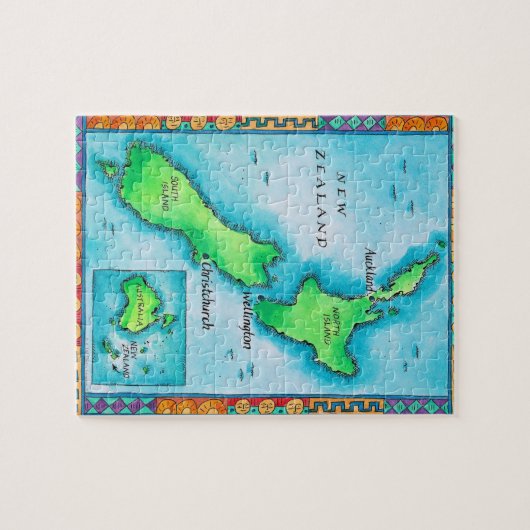 Karte Neuseelands Puzzle (Horizontal)
