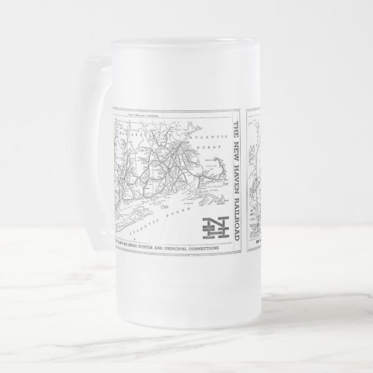 Karte New-Haven Eisenbahn-1956 Mattglas Bierglas (Vorderseite Links)