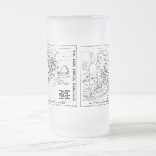 Karte New-Haven Eisenbahn-1956 Mattglas Bierglas (Mittel)