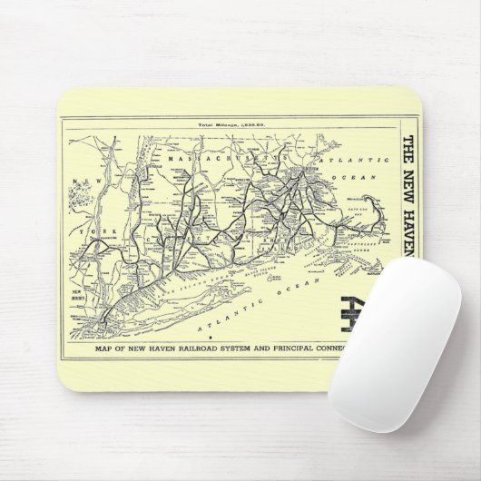 Karte New-Haven Eisenbahn-1956 Mousepad (Mit Mouse)