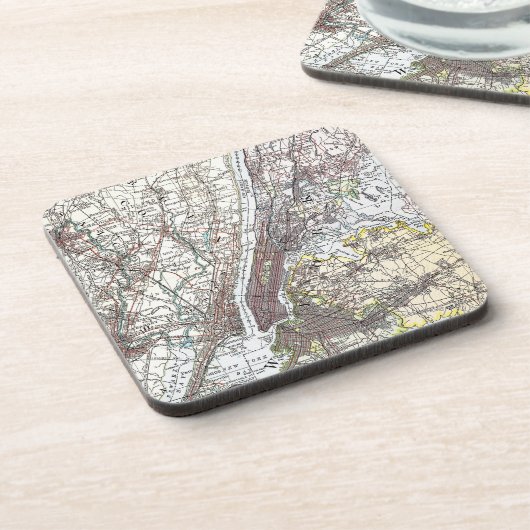 Karte: New York-area, 1906 Getränkeuntersetzer (Linke Seite)