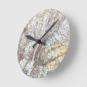 Karte: New York-area, 1906 Runde Wanduhr (Winkel)