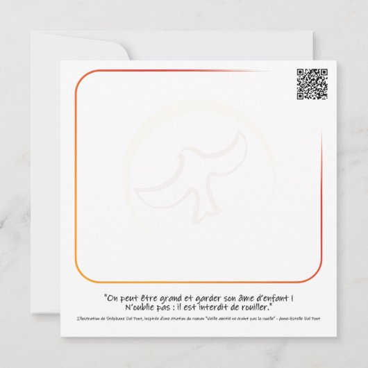 Karte "Nicht rosten" (Rückseite)