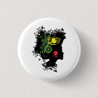 Karte Nigerias Frauen-Haarstil-Round-Button Button