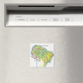 Karte Nord-Südamerikas Magnet (In Situ (Geschirrspüler))