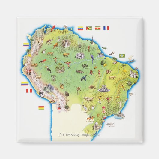 Karte Nord-Südamerikas Magnet (Vorne)