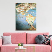 Karte Nord- und Südamerikas Leinwanddruck (Insitu (Wohnzimmer))