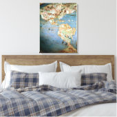 Karte Nord- und Südamerikas Leinwanddruck (Insitu (Schlafzimmer))