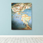 Karte Nord- und Südamerikas Leinwanddruck (Insitu (Holzboden))