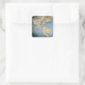Karte Nord- und Südamerikas Quadratischer Aufkleber (Tasche)