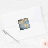 Karte Nord- und Südamerikas Quadratischer Aufkleber (Umschlag)