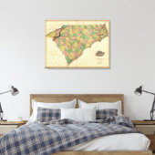 Karte Nord- und Südkarolina Leinwanddruck (Insitu (Schlafzimmer))
