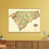 Karte Nord- und Südkarolina Leinwanddruck (Insitu (Wohnzimmer))