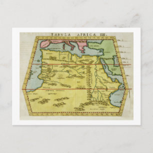 Karte Nordafrikas, c.1580s (farbige Gravur)