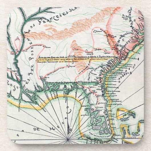Karte: Nordamerika, 1742 Untersetzer (Vorderseite)