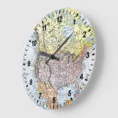 KARTE: NORDAMERIKA, 1890 GROßE WANDUHR (Winkel)