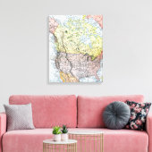 KARTE: NORDAMERIKA, 1890 LEINWANDDRUCK (Insitu (Wohnzimmer))