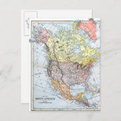 KARTE: NORDAMERIKA, 1890 POSTKARTE (Vorne/Hinten)